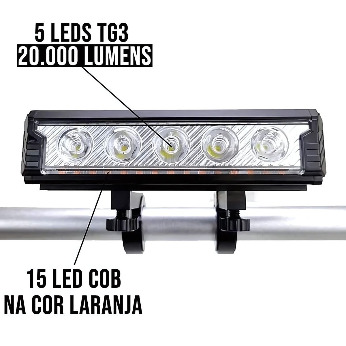 Lanterna Farol Bicicleta 2000 Lumens 5 Modos Luz Ipx5 Bike - 3