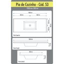 Ver imagem 2 de Tampo Para Pia De Cozinha Rorato 1,20X0,50 Granitada 505308