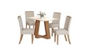 Ver imagem 1 de Mesa Jantar Lins 120 4 Cadeiras Malu Linho - Henn