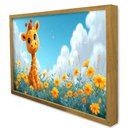 Ver imagem 1 de Quadro Decorativo Baby Girafinha em Moldura Caixa Tacolado Moldura Caixa 3cm Freijó sem Vidro 80 X 1