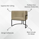 Ver mais imagens de Poltrona Decorativa para Recepção Luna Suede Base de Ferro Preto