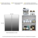 Ver imagem 6 de Aparador Buffet 3 Portas Com Espelho Suspenso Vegas V1012 Branco Branco
