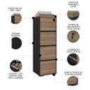 Ver imagem 3 de Armário Arquivo com Chave 4 Gavetas Corp A06 Nogal/preto - Mpozenato