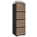 Ver imagem 1 de Armário Arquivo com Chave 4 Gavetas Corp A06 Nogal/preto - Mpozenato