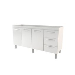 Balcão Cozinha para Pia de 160cm Emily 3 Portas e 3 Gavetas Branco Móblis - 2