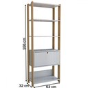 Ver imagem 4 de Estante para Livros Industrial 1 Porta 3 Prateleiras Off White/carvalho - Panorama Móveis