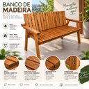 Ver imagem 5 de Banco de 3 Lugares em Madeira Maciça