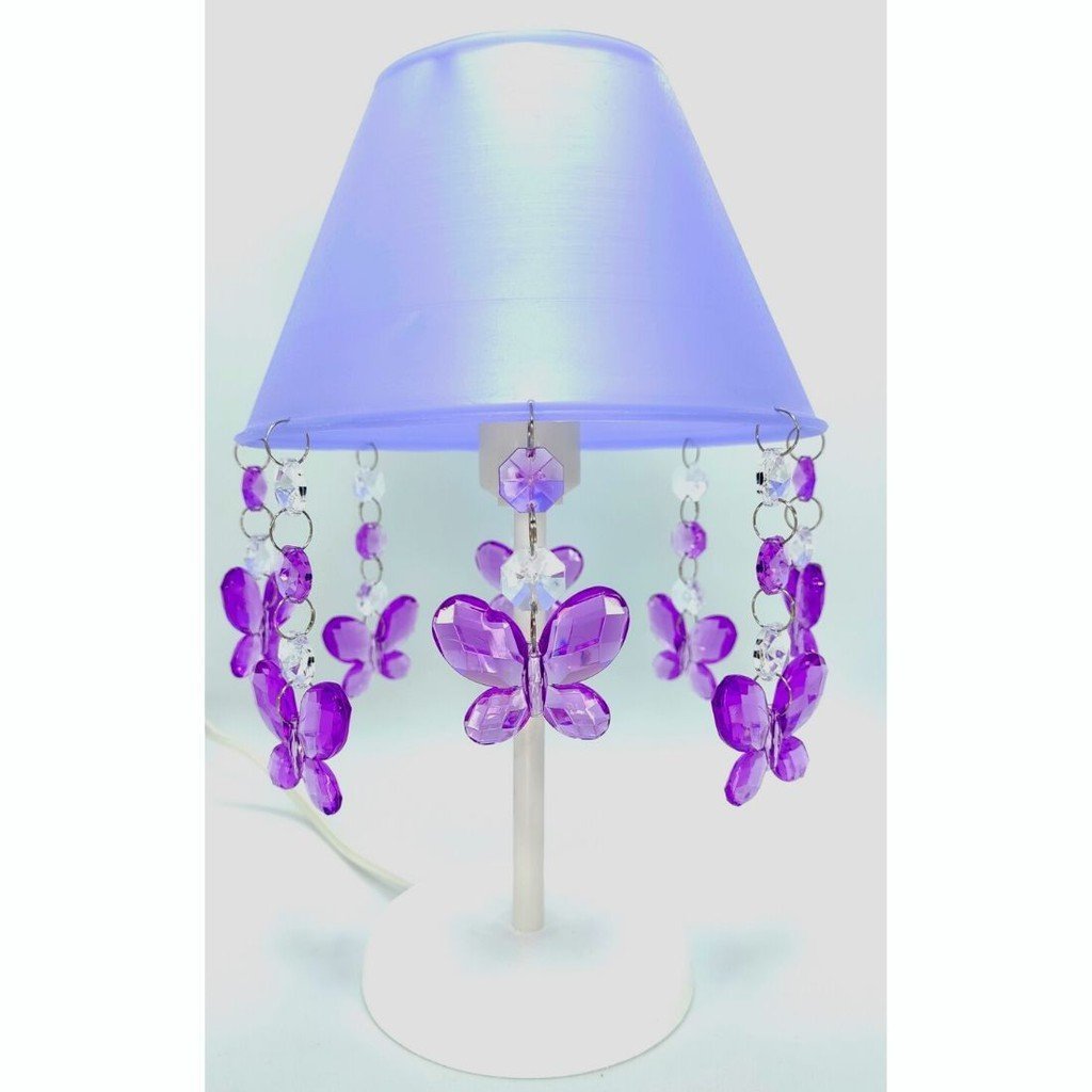 Luminária Para Quarto de Bebê Feminino Lustre Teto Infantil Menina Decoração Lilás e Abajur - 8