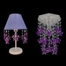 Luminária Para Quarto de Bebê Feminino Lustre Teto Infantil Menina Decoração Lilás e Abajur - 1