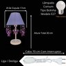 Luminária Para Quarto de Bebê Feminino Lustre Teto Infantil Menina Decoração Lilás e Abajur - 3
