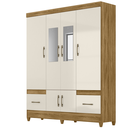 Ver imagem 2 de Guarda Roupa Aster com Espelho Off-White/Creme