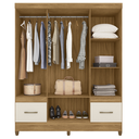 Ver imagem 4 de Guarda Roupa Aster com Espelho Off-White/Creme