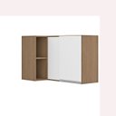 Ver imagem 3 de Armário Aéreo Canto Reto de Cozinha Sabrina 01 Porta 94x60x52 Avelã/Branco TX - Soluzione - 0460