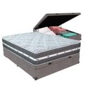 Ver imagem 1 de Cama Box com Baú Cinza e Colchão Casal Black Grafit Anjos