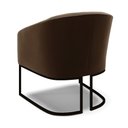 Ver imagem 5 de Kit 2 Poltronas Stella Suede Base Industrial Preto - D’Rossi Marrom