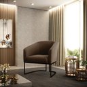 Ver imagem 2 de Kit 2 Poltronas Stella Suede Base Industrial Preto - D’Rossi Marrom