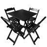 Mesa Dobrável 70x70 com 4 Cadeiras Preta - 5