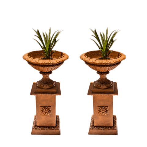 VASO ARCOS DA LAPA c/ BASE FLORES FERRO FUNDIDO O PAR