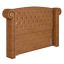 Ver imagem 1 de Cabeceira Cama Box Queen 160cm Provença P02 Sintético Caramelo - Mpozenato