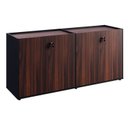 Ver imagem 2 de Armário Baixo 158,5cm Duplo com 4 Portas Tampo Embutido Corporate Marrom/Nogal/Preto