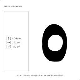 Escultura Decorativa de Cerâmica para Sala Atenas Preto e Dourado Ébano - 3