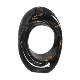 Escultura Decorativa de Cerâmica para Sala Atenas Preto e Dourado Ébano - 7