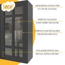 Ver imagem 5 de Cozinha Compacta Bariloche 6 Portas 2 Gavetas 3 Prateleiras com Vidro 100% MDF Chumbo - Indékes