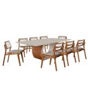 Ver imagem 2 de Sala de Jantar Mesa Ellis 220cm Madeira Tampo com Vidro com 8 Cadeiras Eva Premium