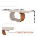 Ver imagem 5 de Sala de Jantar Mesa Ellis 220cm Madeira Tampo com Vidro com 8 Cadeiras Eva Premium