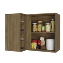 Ver imagem 2 de Aéreo de Cozinha de Canto 98x59cm com 1 Porta Linha Modulada Curve N647 Kappesberg - Nogueira/macada