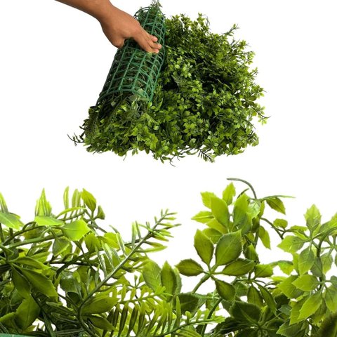 1 Jardim Vertical Artificial Premium Placa de Plantas Realistas para Parede Verde e Decoração Luxo
