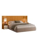 Ver imagem 1 de Cabeceira Extensiva Frida C/ Mesa Lateral – Casal, Queen e King Mdf - Cinamomo/off White Madetec