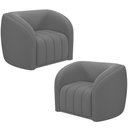 Ver imagem 1 de Kit 2 Poltronas Decorativa para Sala Lazio M03 Veludo Cinza - Lyam Decor