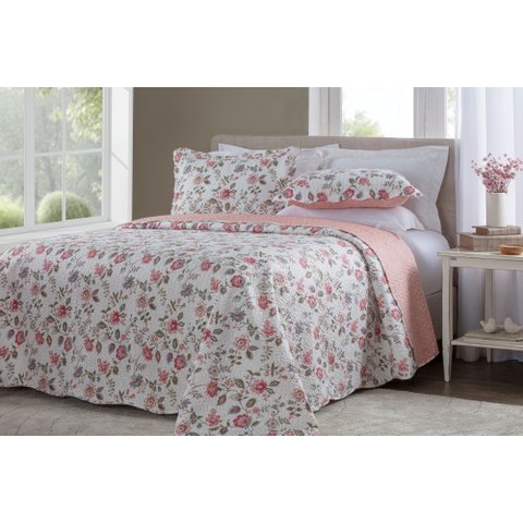 Kit Colcha Bouti Shabby Chic King 260x280 100% Poliéster - Rozac - Floral 7