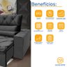 Sofá 4 Lugares Retrátil e Reclinável Atrative Cinza 300cm - 2
