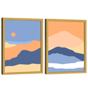 Ver imagem 5 de Quadro Decorativo Duo Abstrato Paisagem Montanha