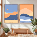 Ver imagem 2 de Quadro Decorativo Duo Abstrato Paisagem Montanha