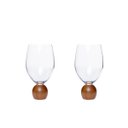 Ver imagem 1 de Jogo 2 Taças para Vinho de Cristal e Madeira Acácia 520ml 23107 Mart