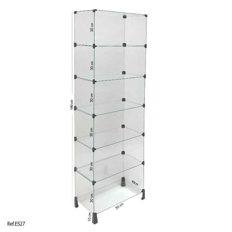 Estante de Vidro Modulado - 0,50 x 1,90 x 0,40