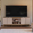 Ver imagem 1 de Rack para Tv com 4 Portas e Pés de Madeira Inclinados Canela