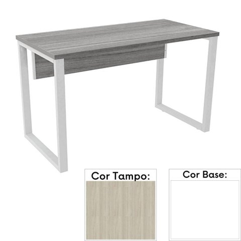 Mesa de Escritório em L Pé Tubular Pe25 em Mdp 135 x 135 x 60cm Nogueira Casablanca e Base