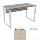 Ver imagem 1 de Mesa de Escritório em L Pé Tubular Pe25 em Mdp 135 x 135 x 60cm Nogueira Casablanca e Base