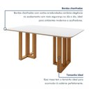 Ver imagem 6 de Conjunto Sala de Jantar 6 Lugares Retangular Tampo MDF Mesa Bold com Cadeiras Pés Madeira Jade Bege Amêndoa Clean/ Off White/Naturale Creme