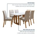 Ver imagem 7 de Conjunto Sala de Jantar 6 Lugares Retangular Tampo MDF Mesa Tessera e Cadeiras Pés Madeira Jade