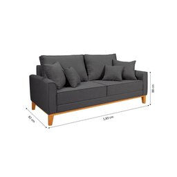 Conjunto Sofá Living Beny 2 e 3l Base Madeira Linho - 9