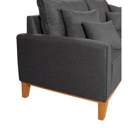 Conjunto Sofá Living Beny 2 e 3l Base Madeira Linho - 5