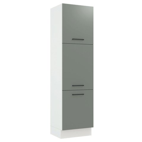 Paneleiro Madesa Agata 60 cm 3 Portas Branco/Cinza Cor:Branco/Cinza