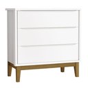 Ver imagem 1 de Cômoda Gaveteiro Classic New Branco Fosco com Madeira - Moveisaqui