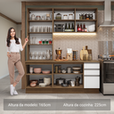 Ver mais imagens de Armário de Cozinha Completa 190cm Glamy Madesa Rustic Branco