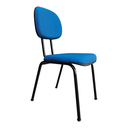 Ver imagem 6 de Cadeira de Escritório Secretária Curvada Anatômica, Base Palito 7/8, Tecido Jserrano Cor Azul